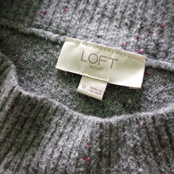 LOFT Outlet Batwing Oversized Pullover Sweater Top M Retro Beatnik Chic VLV - Picture 5 of 6